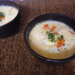 キャベツとニンジンの豆乳スープ